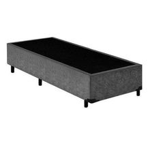 Cama Box Blindado Solteiro Extremo Reforçado Xerife Móveis Suede Cinza 40x88x188