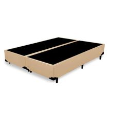 Cama Box Blindado Casal Bipartido Extremo Reforçado Xerife Móveis Sintético Bege 40x138x188