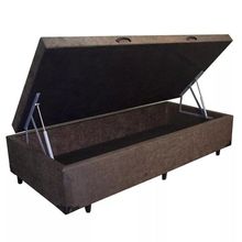 Cama Box Baú Solteiro Extremo Reforçado Xerife Móveis Suede Marrom 41x88x188