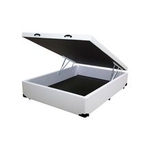 Cama Box Baú Blindado Casal Extremo Reforçado Xerife Móveis Sintético Branco 41x138x188