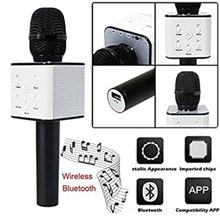 Microfone Bluetooth Karaokê The Voice Portátil Sem Fio Caixa Som Alto Falante Musical Crianças Youtuber Preto