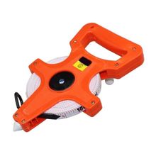 Trena 50 Metros Métrica Gigante Fibra De Vidro Medição Com Manivela Caixa Aberta Profissional