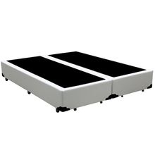 Cama Box Casal Bipartido Xerife Sintético Branco 40x138x188
