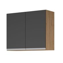 Aéreo 2 Portas Cozinha Isabela Amêndoa Grafite