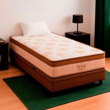 Cama Box Baú E Colchão Four Season Molas V-store 78x188x30 Marrom