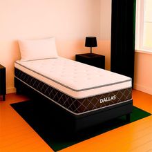 Cama Box Baú E Colchão Dallas Molas V-store 78x188x20 Preto