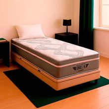 Cama Box Baú Solteirão E Colchão Ibiza Molas V-store Bege