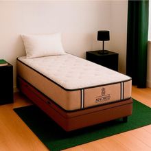 Cama Box Baú Solteirão Marrom E Colchão Madrid Molas Vstore