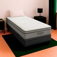 Cama Baú Solteirão Cinza E Colchão Los Angeles Molas Vstore