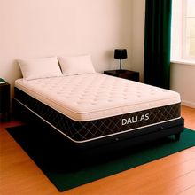 Cama Box Baú Casal Preto E Colchão Dallas Molas Vstore