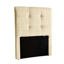 Cabeceira Estofada Solteiro Alice Nature Veludo Perola 88x136