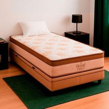 Cama Box Solteirão E Colchão Victory Molas V-store Bege