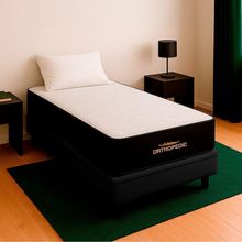 Cama Box Solteirão Preto E Colchão Orthopedic D33 Vstore