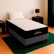 Cama Box Solteirão E Colchão Orthopedic D33 V-store Cinza