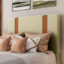 Cabeceira Estofada Casal 140 Cm Ametista Corino Bege