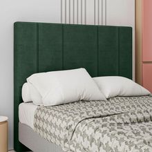 Cabeceira Estofada Solteiro 90 Cm Rubi Veludo Verde