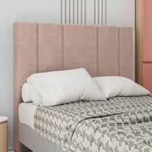 Cabeceira Estofada Solteiro 90 Cm Rubi Veludo Rose