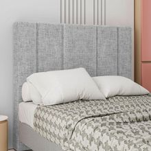 Cabeceira Estofada King 195 Cm Rubi Linho Cinza