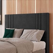Cabeceira Estofada King 195 Cm Diamante Veludo Preto