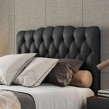 Cabeceira Estofada Casal 140 Cm Prisma Veludo Preto