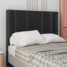 Cabeceira Estofada Casal 140 Cm Rubi Corino Preto