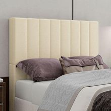 Cabeceira Estofada Casal 140 Cm Esmeralda Linho Creme