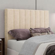 Cabeceira Estofada King 195 Cm Esmeralda Linho Bege