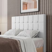 Cabeceira Estofada Solteiro 90 Cm Turmalina Corino Branco