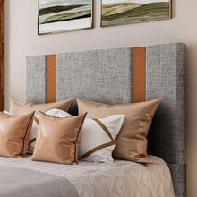 Cabeceira Estofada King 195 Cm Ametista Linho Cinza