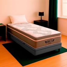 Cama Box Solteirão Cinza Colchão Ibiza Molas Ensacada Vstore