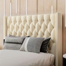 Cabeceira Estofada King 195 Cm Pérola Linho Creme