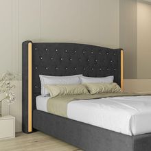 Cabeceira Estofada Solteiro 90 Cm Zirconio Veludo Preto