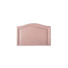 Cabeceira Solteiro Curva Luxo 90x60 Veludo Rosê - Tachas Prata