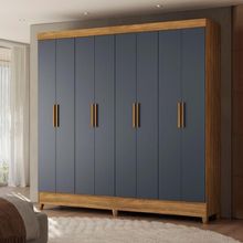 Guarda-roupa Marajó Paris 8 Portas 2 Gavetas Moval Freijo/cinza