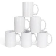 Kit 6 Caneca Ceramica Branca 325ml Conjunto Porcelana Classe Aaa Para Dtf Uso Diario Brinde Luxo Premium