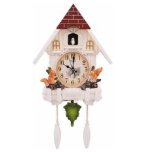 Relogio Cuco Classico Pendulo Musical Estilo Madeira Passaro Branco Luxo Design Retro Decorativo