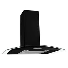 Coifa De Parede 70cm Vidro Curvo Duto Slim Fogatti Black 220V