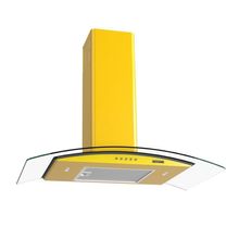 Coifa Fogatti De Parede Clean Vidro Curvo Amarela 80cm Amarelo 110V