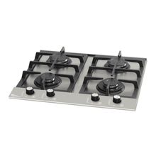 Cooktop A Gás Fischer 4 Bocas Platinium Com Trempe De Ferro Fundido Mesa Aço Bivolt