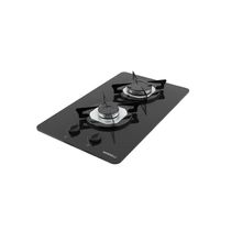 Cooktop Nardelli à Gás Ndl 2b Vidro Preto Flange Inox Preto Bivolt