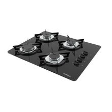 Cooktop Nardelli à Gás Ndl 4b Vidro Preto Flange Inox Preto Bivolt