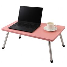 Mesa Notebook Rosa Suporte Dobravel Multiuso Bandeja Apoio Home Office Cama Sofa Estudos Articulada Portatil Base Em Mad