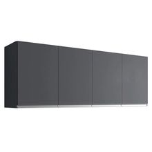 Armario Aéreo Geladeira 160cm Andréia 2 Portas Ajl Móveis Cinza