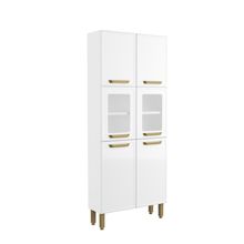 Armário De Aço 6 Portas 2 Vidros Bella Bertolini Branco