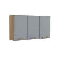 Armário Aéreo Com 3 Portas Grey Sky Axé Bertolini Cinza/carvalho