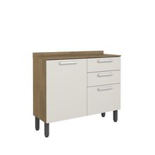 Balcão Com Tampo 2 Portas 2 Gavetas Branco Ártico Bertolini Branco Carvalho