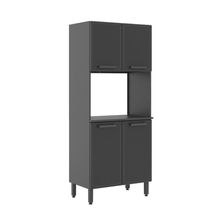 Armário De Aço Para Forno 4 Portas Grafite Estilo Bertolini Grafite