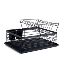 Escorredor de Louças 2 Andares - Preto Fosco
