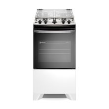 Fogão 4 bocas Electrolux Efficient Branco Mesa Inox, PerfectCook e VaporBake® (FE4IW)