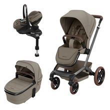 Trio Carrinho de Bebê Fame Twillic Truffle + Bebê Conforto Pebble Pro + Moisés - Maxi Cosi